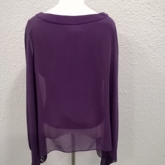Joseph Ribkoff deep purple batwing sleeve blouse - Picture 4 of 6